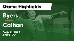 Byers  vs Calhan  Game Highlights - Aug. 24, 2021