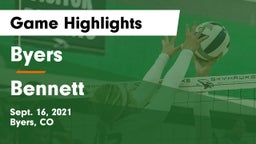 Byers  vs Bennett  Game Highlights - Sept. 16, 2021