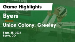 Byers  vs Union Colony, Greeley Game Highlights - Sept. 25, 2021