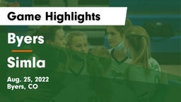 Byers  vs Simla  Game Highlights - Aug. 25, 2022