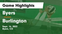 Byers  vs Burlington  Game Highlights - Sept. 16, 2022