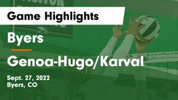 Byers  vs Genoa-Hugo/Karval  Game Highlights - Sept. 27, 2022