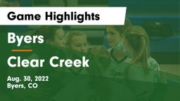 Byers  vs Clear Creek  Game Highlights - Aug. 30, 2022