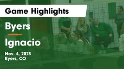 Byers  vs Ignacio  Game Highlights - Nov. 4, 2023