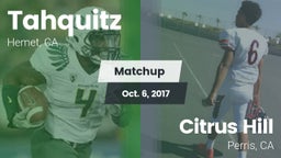 Matchup: Tahquitz  vs. Citrus Hill  2017