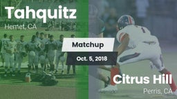 Matchup: Tahquitz  vs. Citrus Hill  2018