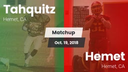 Matchup: Tahquitz  vs. Hemet  2018