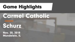 Carmel Catholic  vs Schurz  Game Highlights - Nov. 20, 2018