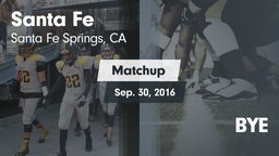 Matchup: Santa Fe  vs. BYE 2016