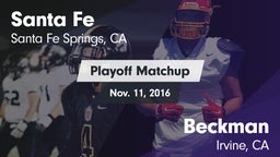 Matchup: Santa Fe  vs. Beckman  2016