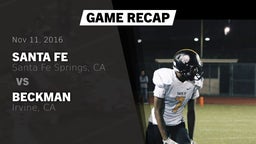 Recap: Santa Fe  vs. Beckman  2016