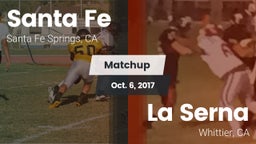 Matchup: Santa Fe  vs. La Serna  2017
