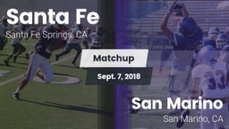 Matchup: Santa Fe  vs. San Marino  2018