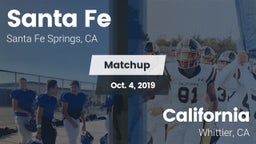 Matchup: Santa Fe  vs. California  2019