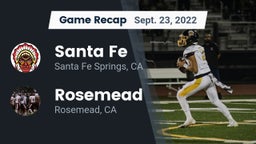 Recap: Santa Fe  vs. Rosemead  2022