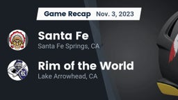 Recap: Santa Fe  vs. Rim of the World  2023