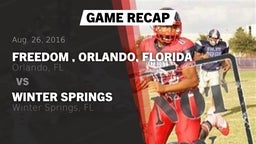 Recap: Freedom , Orlando, Florida vs. Winter Springs  2016