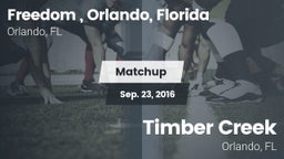 Matchup: Freedom  vs. Timber Creek  2016