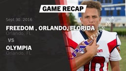Recap: Freedom , Orlando, Florida vs. Olympia  2016