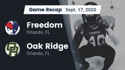 Recap: Freedom  vs. Oak Ridge  2020