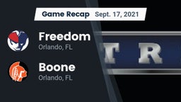 Recap: Freedom  vs. Boone  2021