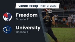 Recap: Freedom  vs. University  2023