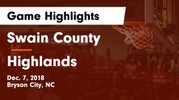 Swain County  vs Highlands Game Highlights - Dec. 7, 2018