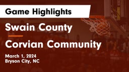 Swain County  vs Corvian Community Game Highlights - March 1, 2024