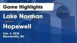 Lake Norman  vs Hopewell  Game Highlights - Feb. 6, 2018