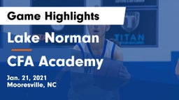 Lake Norman  vs CFA Academy Game Highlights - Jan. 21, 2021
