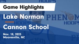 Lake Norman  vs Cannon School Game Highlights - Nov. 18, 2023