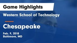 Western School of Technology vs Chesapeake  Game Highlights - Feb. 9, 2018