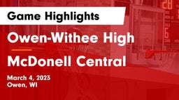 Owen-Withee High vs McDonell Central  Game Highlights - March 4, 2023