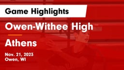 Owen-Withee High vs Athens  Game Highlights - Nov. 21, 2023