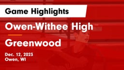 Owen-Withee High vs Greenwood  Game Highlights - Dec. 12, 2023