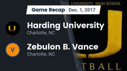 Recap: Harding University  vs. Zebulon B. Vance  2017