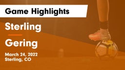 Sterling  vs Gering  Game Highlights - March 24, 2022