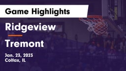 Ridgeview  vs Tremont  Game Highlights - Jan. 23, 2023