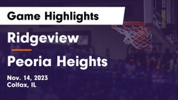 Ridgeview  vs Peoria Heights  Game Highlights - Nov. 14, 2023
