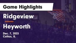 Ridgeview  vs Heyworth  Game Highlights - Dec. 7, 2023