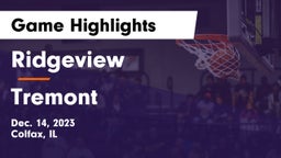Ridgeview  vs Tremont  Game Highlights - Dec. 14, 2023