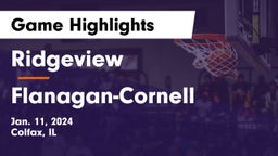 Ridgeview  vs Flanagan-Cornell  Game Highlights - Jan. 11, 2024