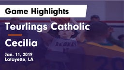 Teurlings Catholic  vs Cecilia  Game Highlights - Jan. 11, 2019