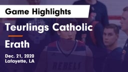 Teurlings Catholic  vs Erath Game Highlights - Dec. 21, 2020