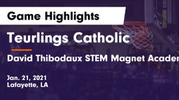Teurlings Catholic  vs David Thibodaux STEM  Magnet Academy Game Highlights - Jan. 21, 2021