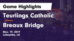 Teurlings Catholic  vs Breaux Bridge  Game Highlights - Nov. 19, 2019