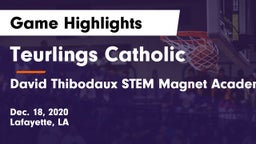 Teurlings Catholic  vs David Thibodaux STEM  Magnet Academy Game Highlights - Dec. 18, 2020