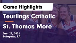 Teurlings Catholic  vs St. Thomas More  Game Highlights - Jan. 22, 2021