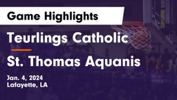 Teurlings Catholic  vs St. Thomas Aquanis  Game Highlights - Jan. 4, 2024