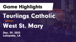 Teurlings Catholic  vs West St. Mary  Game Highlights - Dec. 29, 2023